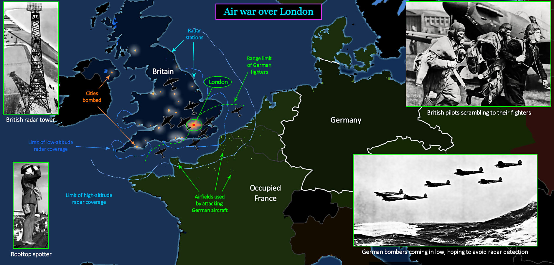 Battle of Britain, 1940 map